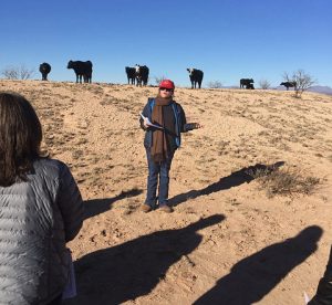 Sheri Spiegal, a research rangeland management specialist, speaks at a tour of the USDA Jornada Experimental Range, a part of the LTAR network. (Photo by Peter Kleinman)